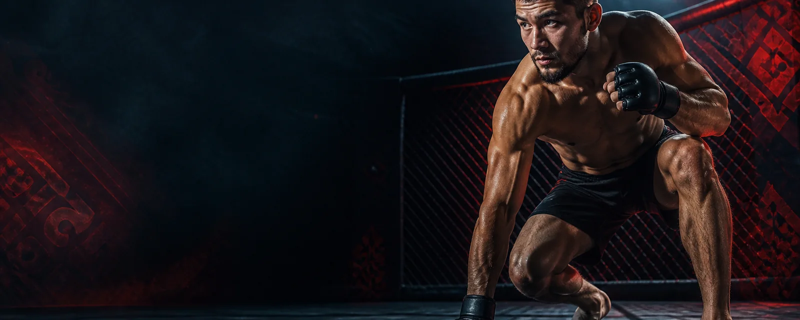 Kыргызстандык MMA athlete before a bout