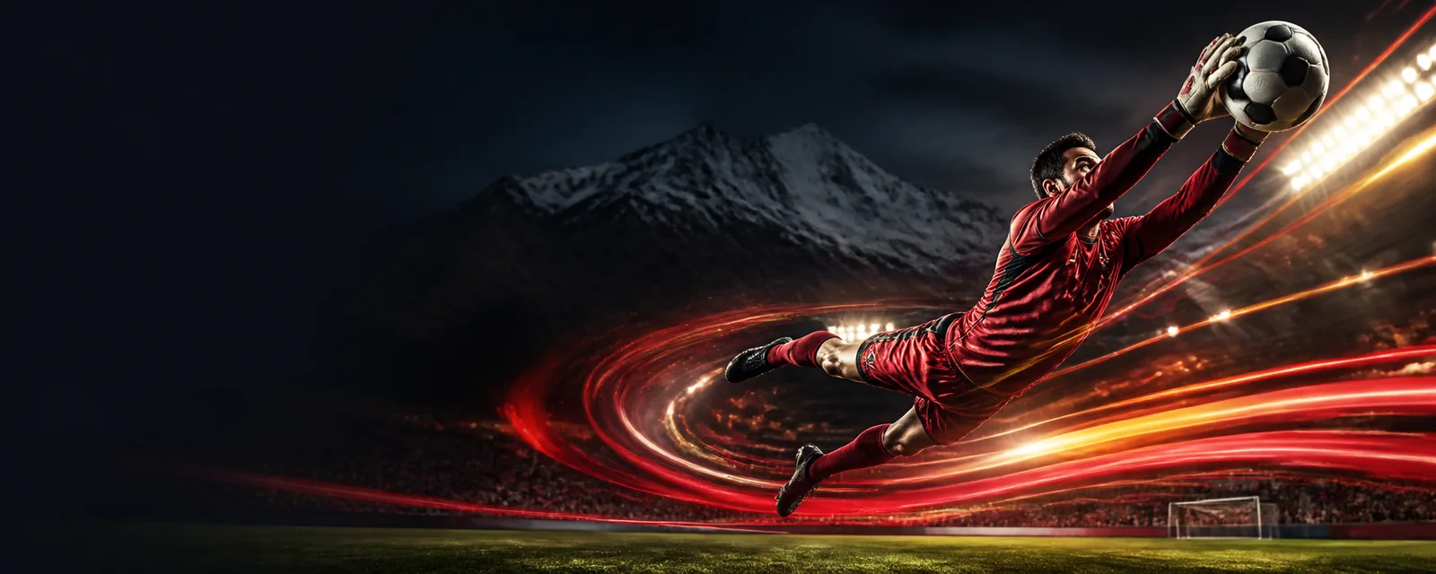 Kыргызстандык football goalkeeper making a save