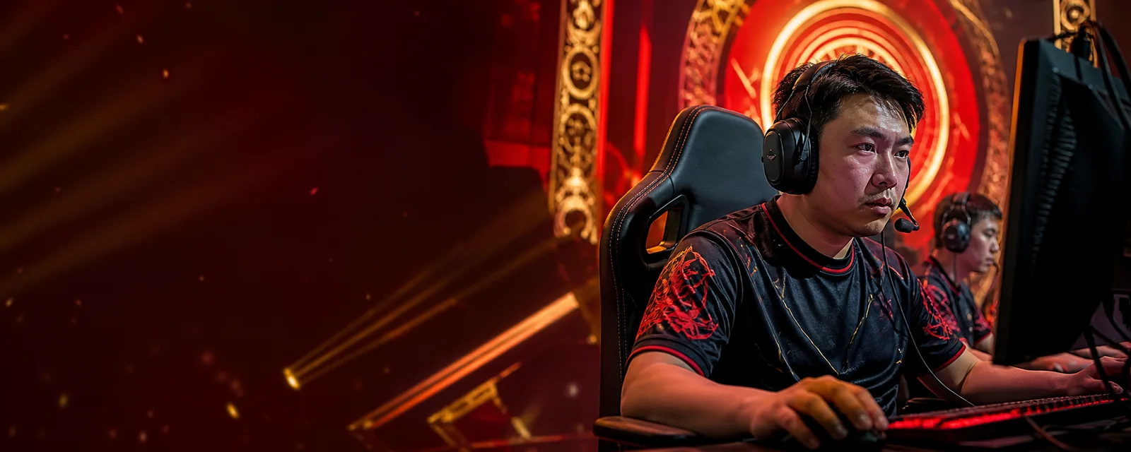Kыргызстандык esports player at a tournament